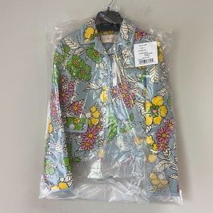 COPY - Tory Burch Blue Wallpaper Floral Blazer NEW